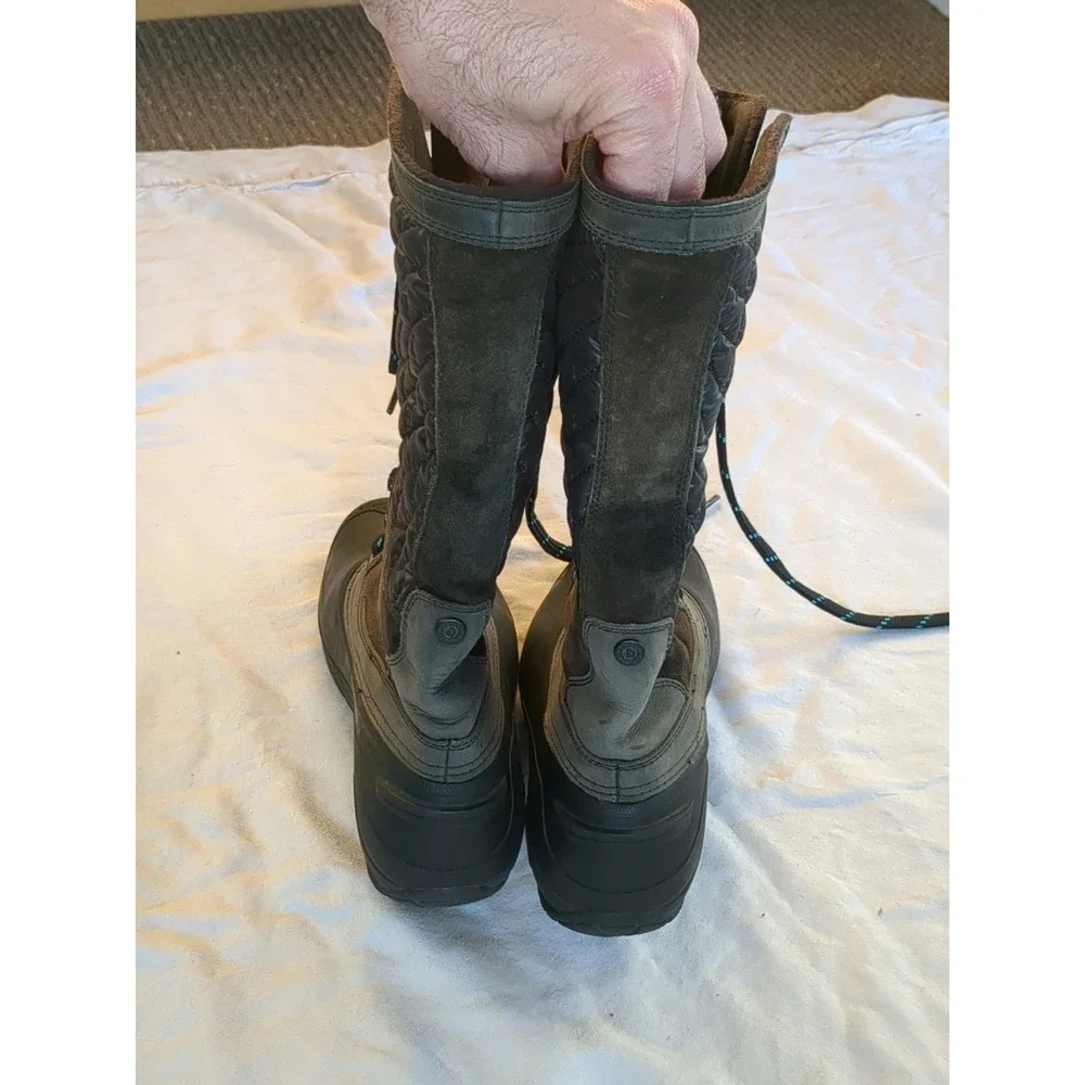 The North Face Thermoball Utility Winter Boots Tall Lace‎ Up Black Brown Sz 7